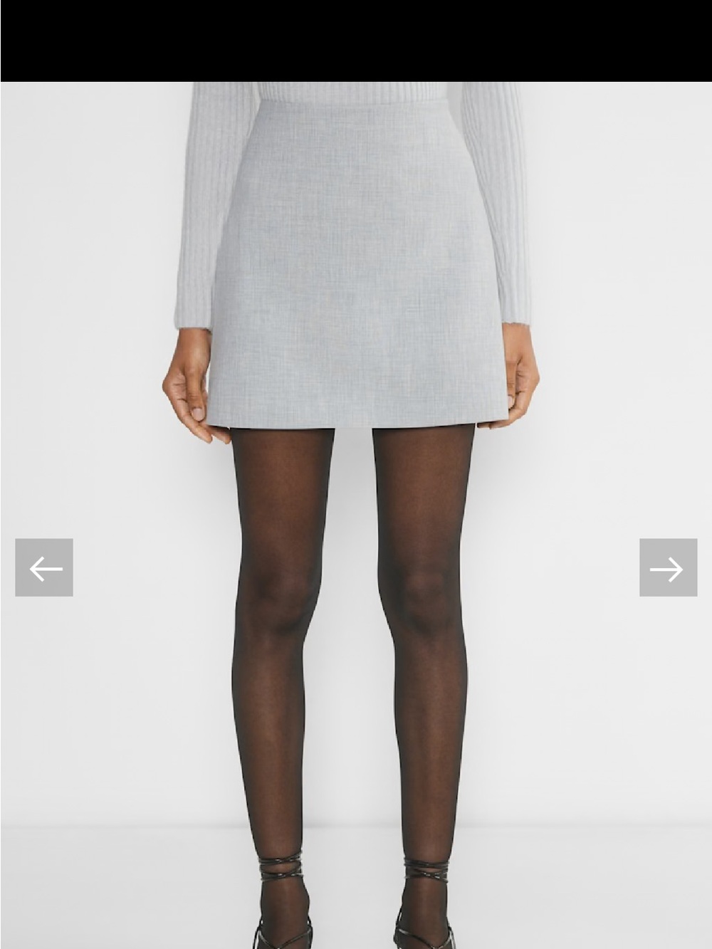 Aritzia Classic Light Gray Mini Skirt